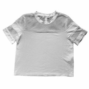 Forever 21 White Fishnet Paneled Top